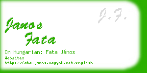 janos fata business card